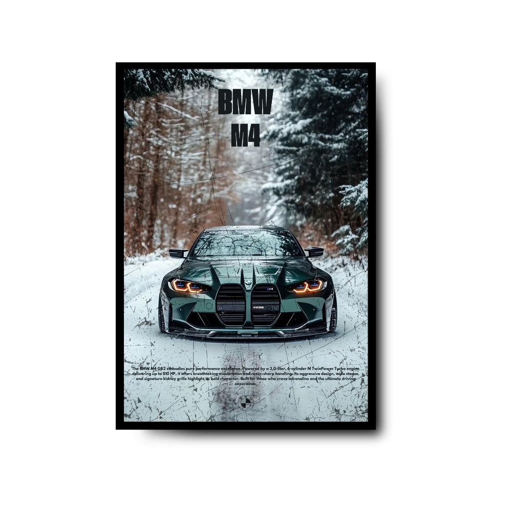 Plakat BMW M4 Zielona Zima