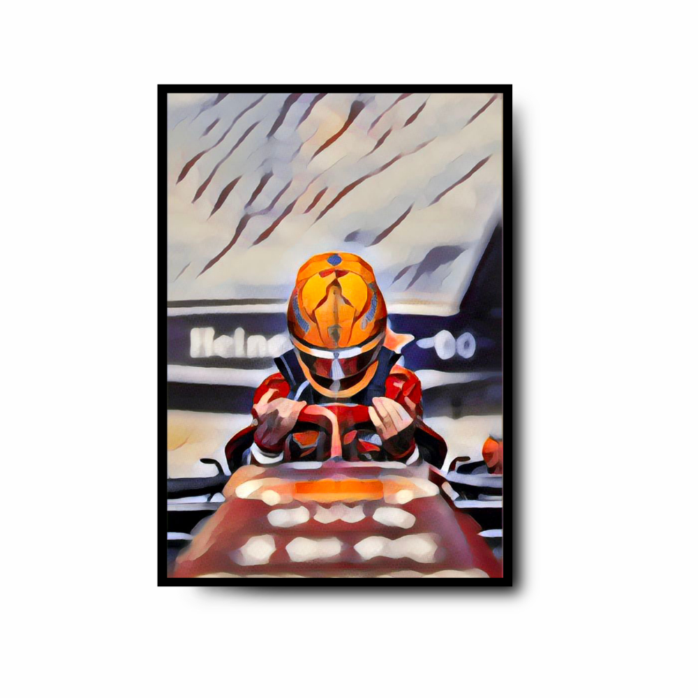 Plakat Lewis Hamilton w Ferrari