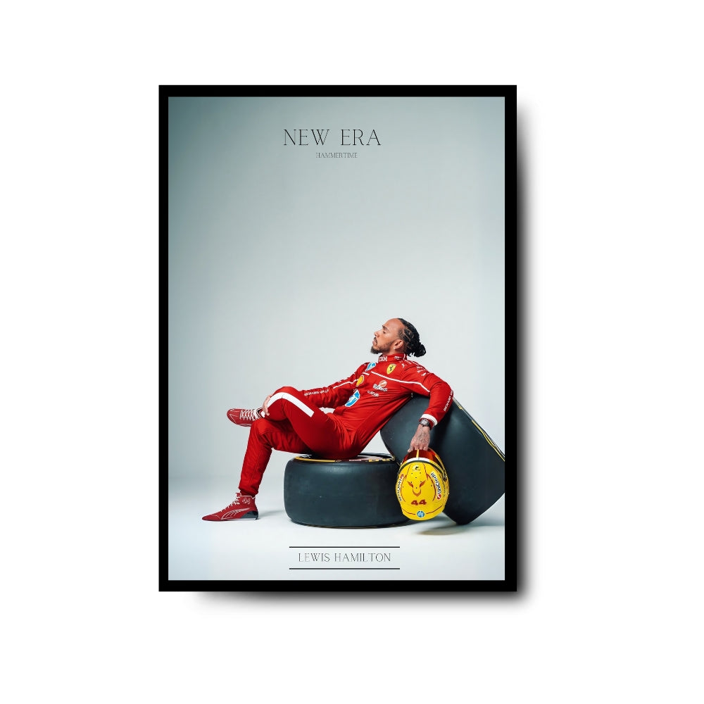 Plakat Lewis Hamilton w Ferarri