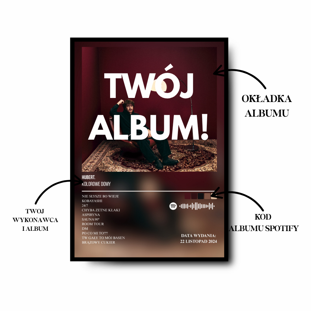 Plakat Personalizowany Ulubiony Album muzyczny