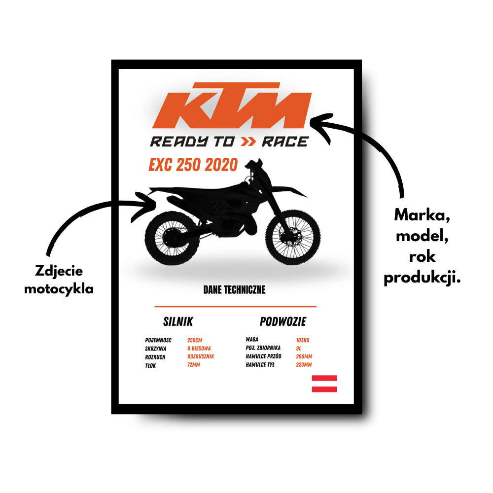 Plakat Personalizowany - Motocykl Enduro/MX