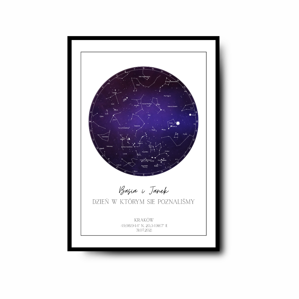 Plakat Personalizowany - Mapa Gwiazd