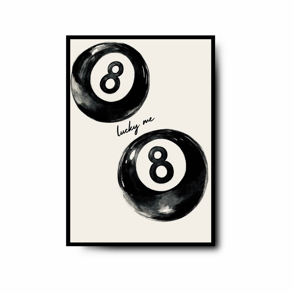 Plakat Lucky Me – kule bilardowe 8