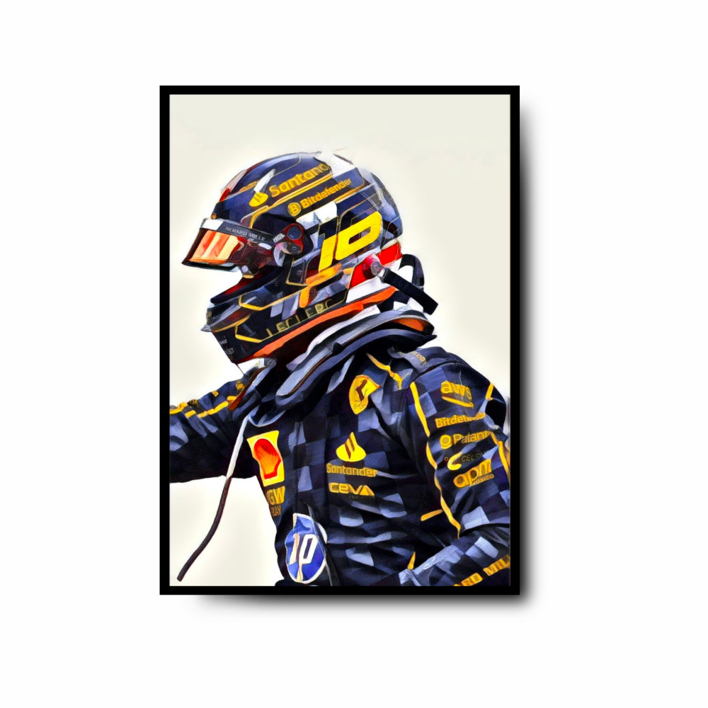 Plakat Charles Leclerc w malowanym stylu