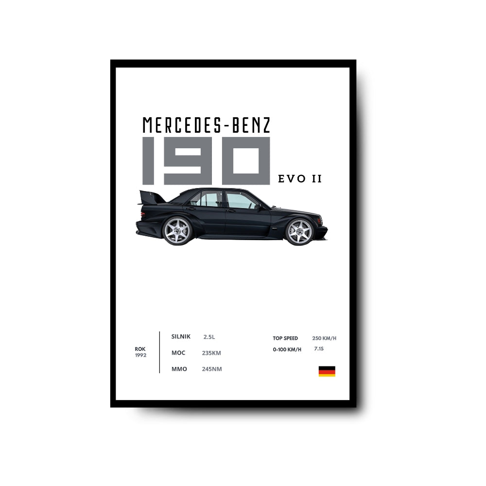 Plakat Mercedes Benz 190 EVO
