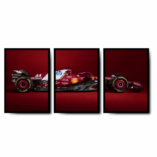 Zestaw 3 plakatów - Bolid F1 Ferarri